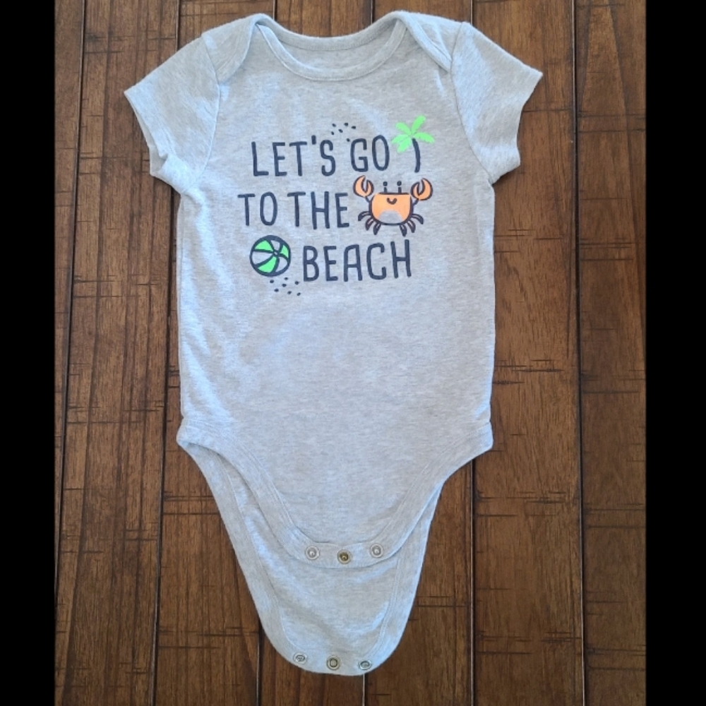 Jumping Beans, Gray Beach Onesie, 18 Months